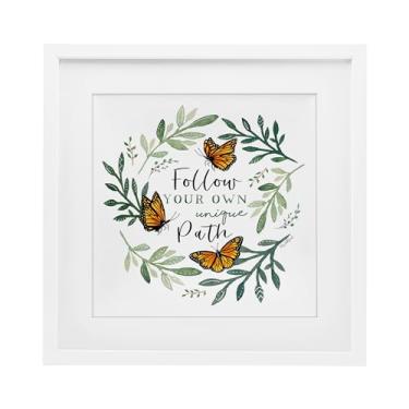 Imagem de Stupell Industries Impressão emoldurada Follow Unique Path Butterflies Birch Under Glass, design de Elizabeth Tyndall, 33 x 33