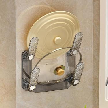 Imagem de Organizador de tampa de panela, suporte de tampa de camada dupla, suporte de parede para armazenamento de panela e panela, sem adesivo de perfuração montado para cozinha, preto