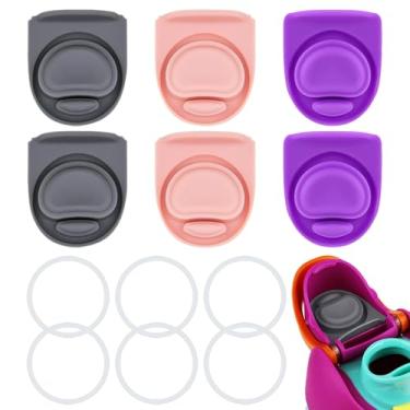 Imagem de 6 conjuntos de rolha e junta de substituição compatíveis com Owala FreeSip 680 g 947 ml, tampa de anel superior de garrafa de água para Owala 16/19/24/32/1,134 g, acessórios de boca de garrafa de