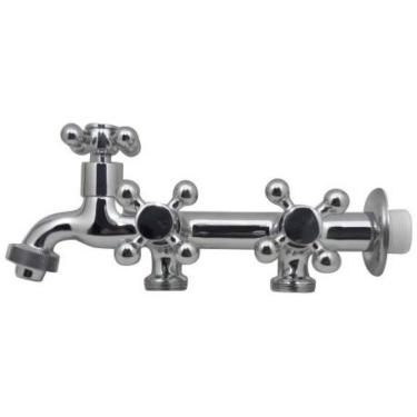 Imagem de Torneira Tanque Máquina Tripla 3 Saídas 1/4 Volta C33