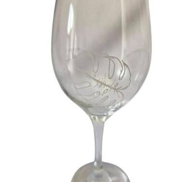 Imagem de Taça Folha Costela De Adão Cristal Personalizada Vinho 490Ml