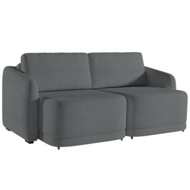 Imagem de Sofá Cama para Sala de Estar 2 Lugares 216cm Montserrat K01 Bouclê Cinza - Lyam Decor