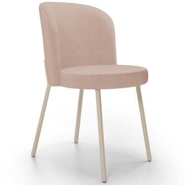 Imagem de Cadeira para Sala de Jantar Cozinha Estofada Gavi Arena L02 Linho Rosê - Lyam Decor