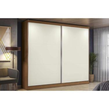Imagem de Guarda Roupa Casal 2 Portas De Correr E 4 Gavetas T583 Canela-off White - Kappesberg