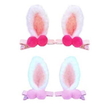 Imagem de DDNFO Tiara de coelho da páscoa com orelhas de coelhinho de páscoa para bebês meninas coroa de flores primavera acessórios de cabelo (F80) (B)