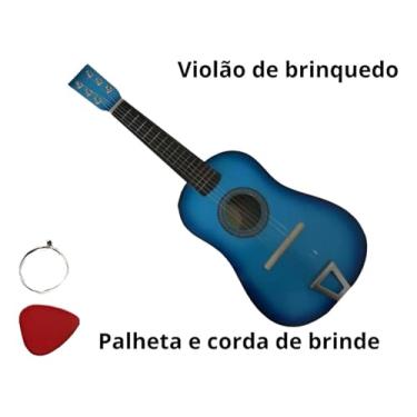 Imagem de Mini Violão Infantil Acústico C/Cordas De Aço Iniciantes (Azul)