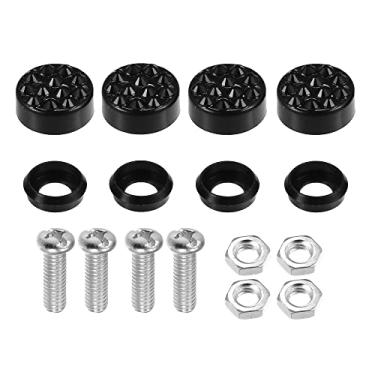 Imagem de Generic 1 conjunto de tampas de parafusos de fixação de placa de licença preto universal strass placa de licença tampa de parafuso arruela de plástico