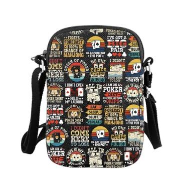 Imagem de MNIGIU Bolsa tiracolo Lucky Gambler, presente para jogadores de pôquer, cassino, amantes, cassino, carteiro, Presente para jogador de pôquer