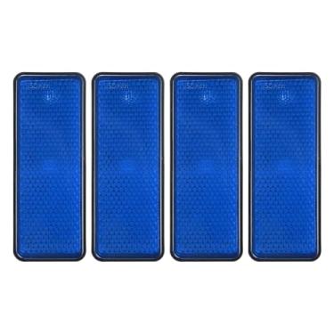 Imagem de PATIKIL Refletores traseiros retangulares, 4 peças refletor de aviso refletor de segurança plástico universal para motocicleta com suporte de parafuso M5 para carro, motocicleta, reboque, bicicleta