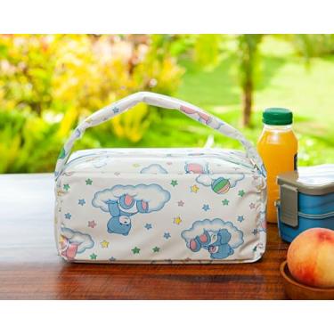 Imagem de Bolsa Frasqueira Térmica Bebê e Infantil 2,78 Litros Impermeável Estojo Azul Nuvem