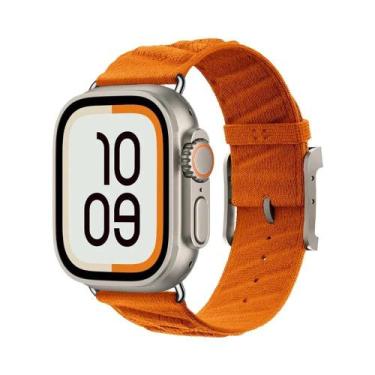 Imagem de Pulseira De Nylon Azul Marinho Para Apple Watch 46mm 42mm 49mm Compatí