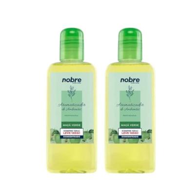 Imagem de Nobre Kit 2 Aromatizantes de Ambiente, 140ml, Maçã Verde, Concentrado, Perfume Duradouro, Líquido, Frasco Com Borrifador, para Salas