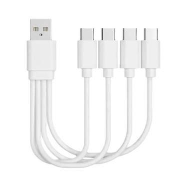 Imagem de Cabo De Carregamento Multi USB 4 Em 1 Curto De 20cm Tipo C Micro USB D