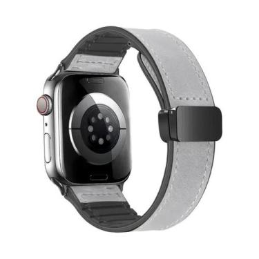 Imagem de Pulseira De Couro Magnética Para Apple Watch De 49mm 44 45 42mm 40 46 