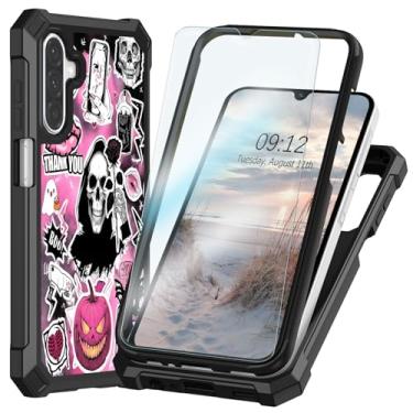 Imagem de Qindaiwen Capa para Samsung Galaxy A17 5G / Galaxy A26 5G com protetor de tela, proteção contra quedas de nível militar, capa de telefone TPU protetora híbrida à prova de choque de camada dupla