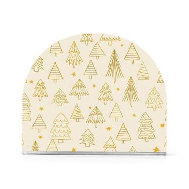 Imagem de Qilmy Bonito suporte de guardanapo de acrílico para árvore de Natal, porta-guardanapos para mesas cozinha restaurante decoração de casa, suporte decorativo moderno para guardanapos de coquetel de