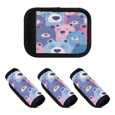 Imagem de Qilmy Cute Little Bear Bagagem Handle Wrap Pacote com 4 Identificadores de Bagagem Tag Comfort Handle Grips Capa para Carrinho de Viagem Bolsa Mala Avião Acessórios de Viagem972