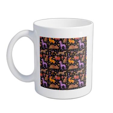 Imagem de Caneca Xícara Café Porcelana 300ml Com Desenho De Cães E Brinquedos