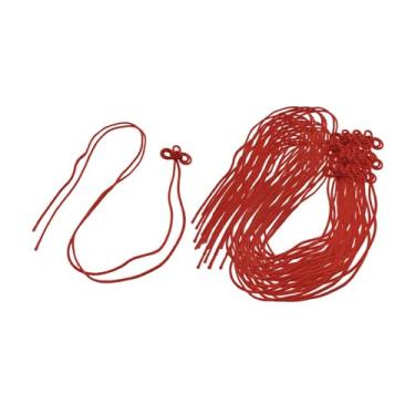 Imagem de Esquirla Conjunto de 20 amuletos japoneses decorativos com nó, enfeites para pendurar, cordões, sachês, ideais para mochilas, viagens, tetos e portas, Vermelho