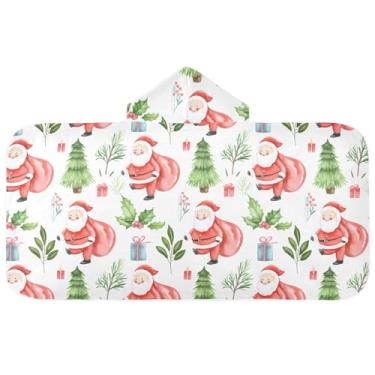 Imagem de Burbuja Toalha de banho com capuz de laço rosa para crianças, toalha de praia de pelúcia macia absorvente para chá de meninas e meninos 3-10 anos, 61 x 127 cm