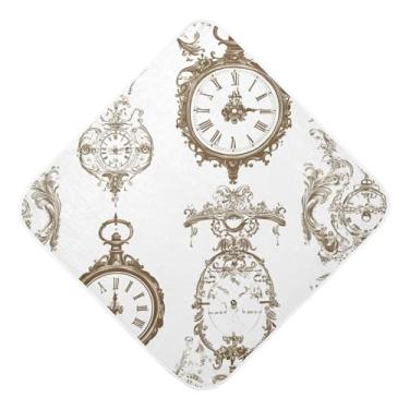 Imagem de STAYTOP Toalhas de bebê com capuz de musselina de relógio, toalha de banho super macia, toalhas de banho absorventes para banho recém-nascido unissex 76 x 76 cm