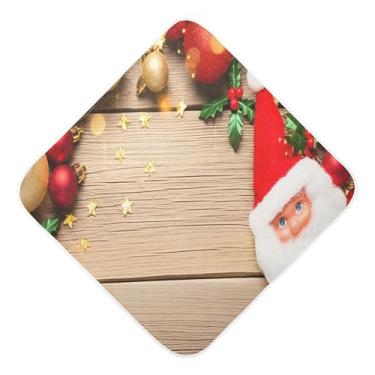Imagem de Burbuja Toalha de banho de madeira de Natal para bebês - Toalha com capuz de musselina macia e absorvente para recém-nascidos, 76 x 76 cm