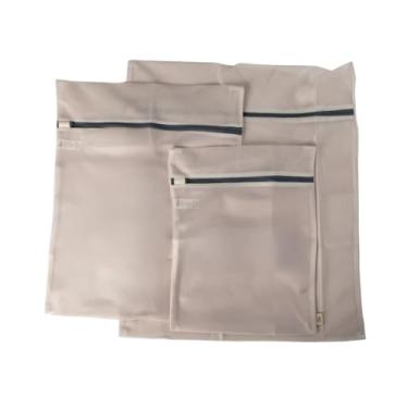 Imagem de Kit 3 Saco De Lavar Roupa C/Zíper Bag Limp Limpeza Lavar Roupas Protetor Reforçado Ou PMG - Bege