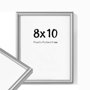 Imagem de YCCXBW Porta-retrato 20 x 25 coberta por acrílico para montagem em mesa e parede (plástico, prata, 20 x 25 cm)