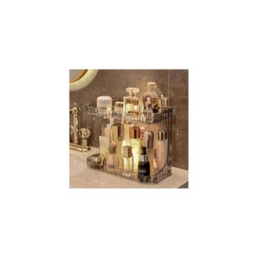 Imagem de Organizador de Maquiagem Multiuso, Transparente, Plástico, 11x9,5cm, 128g, Compartimentos Variados