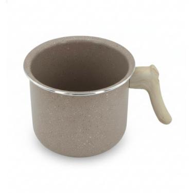 Imagem de Leiteira Antiaderente para Indução Marble Ø14cm com Cabo de Madeira, Revestimento Antiaderente, Compatível com Fogão por Indução