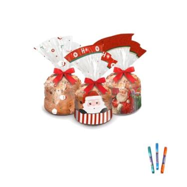 Imagem de Kit Saco Panetone 500g Cromus 25x35cm com Fita Cetim 7mm 10mts