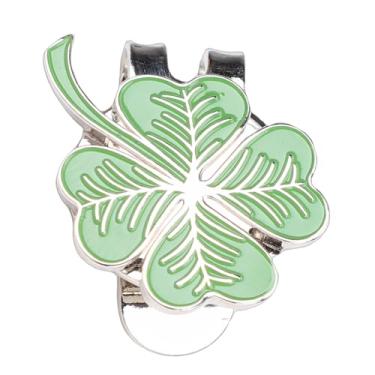 Imagem de Asixxsix Marcador de Bola de Clipe de Chapéu de Golfe, Marcador de Bola de Golfe de Liga de Zinco Magnético Com Clipe de Chapéu para Chapéus de Golfe Bonés Calças Sapatos, (Trevo de quatro folhas)