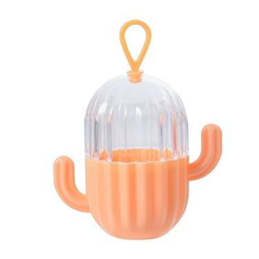 Imagem de Dioche Caixa de Armazenamento de Esponja de Maquiagem, Suporte de Liquidificador Em Formato Portátil, Estojo de Transporte Com Design Transparente, para Viagens e Uso Diário (ORANGE)