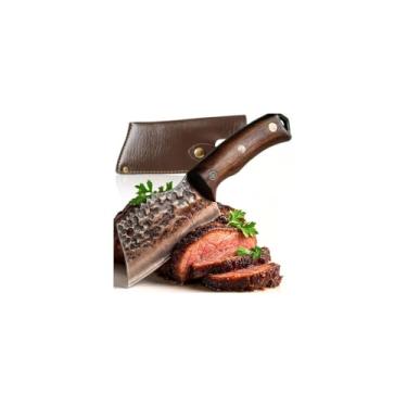 Imagem de CUTELO Faca de Cozinha Profissional, Aço Inox 420 Solingen, Lâmina 17,7 cm, para Cortar Ossos, Carnes e Alimentos Congelados