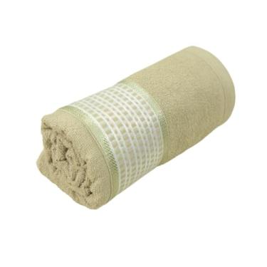 Imagem de Toalha de Banho Avulsa Felpuda 100% Algodão, 145x75cm, 360g/m², 1 Peça (Cor Bege)