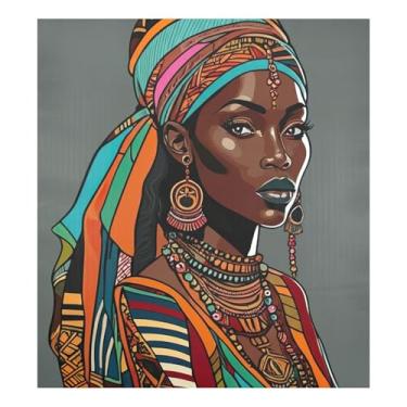 Imagem de African Lady Turbante Lava-louças Magnético Capas Decorativas para Decoração de Cozinha 58 cm L x 66 cm A