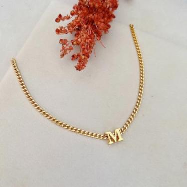 Imagem de Colar Choker Inicial Letra Banhado Ouro 45 Cm (Dourado, G)