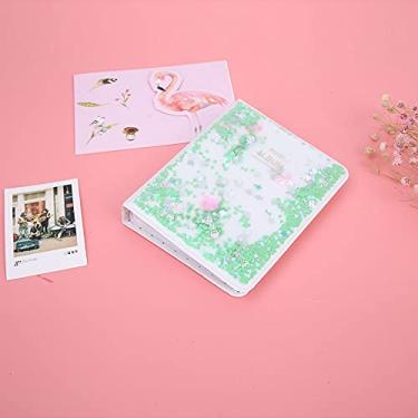 Imagem de Mini álbum de Fotos, Contas de Areia Movediça, Material de PVC, 64 Bolsos, Capa Elegante, Fotos de 3 Polegadas, para Câmera, Corpo Pequeno, Grande Capacidade (Verde)