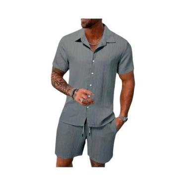 Imagem de Conjunto Esportivo Urbano Casual Masculino De Verão Com Camisa Polo De