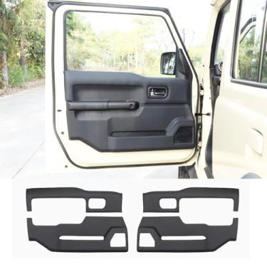 Imagem de HAGEZA Acabamento de capa de couro ABS para painel da porta dianteira do carro 4 peças para Suzuki Jimny 4 portas 5 portas JC74 2019 2020 2021 2022 2023 2024 2025 2026 (porta da frente)