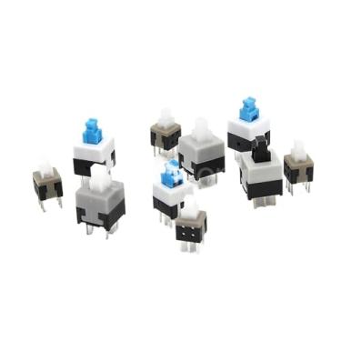 Imagem de 10 peças 5,8 x 5,8, 7 x 7, 8 x 8, 8,5 x 8,5 mm, microbotão tátil, trava/destrava, 6 pinos (10 peças 8,5 x 8,5 mm, desbloqueio)