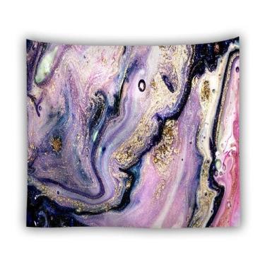 Imagem de Tapeçaria: sala de parede de mármore abstrato, 150x150cm, microtecido 