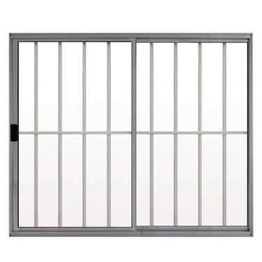 Imagem de Janela De Alumínio De Correr 100x120cm 2 Folhas Grade Brilhante