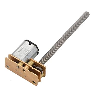 Imagem de Motor de engrenagem BORDSTRACT DC, 6V 1000RPM M4 x 55mm Motor micro redutor de eixo roscado N20 tipo flip para braços mecânicos e elevadores 2W metal preto prata (12V 200RPM)