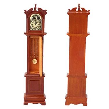 Imagem de Generic Casa de Boneca Delicada Relógio de Chão Vintage Realista e Elegante para Decoração Em Miniatura 1:12 Brinquedo Sala de Estar