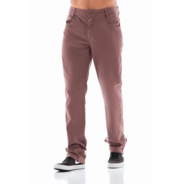 Imagem de Calça Sarja Masculina Arauto Confort Colors, Marrom, 50