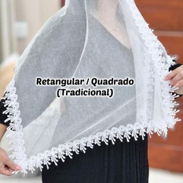 Imagem de Véu Ccb Congregação Cristã Renda Guipir Floral Adulto (modelo Eva) - C
