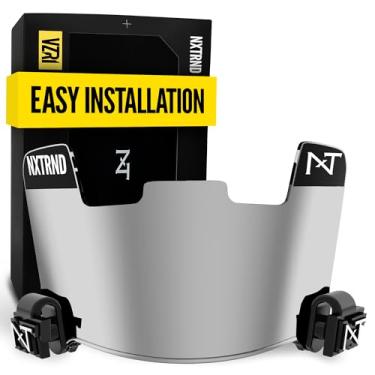 Imagem de Viseira colorida de futebol americano Nxtrnd VZR1 – Viseira profissional de capacete de futebol, escudo para capacetes de futebol juvenil e capacetes de futebol adulto, inclui clipes de viseira, pacote de decalque e pano de limpeza (prata)