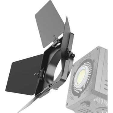 Imagem de XUMIUZIY Mini Bowens para portas de celeiro de quatro folhas ajustáveis para luzes fotográficas, modificador de controle de luz de liga de alumínio dobrável portátil para retrato de vlogging