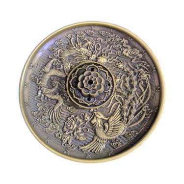 Imagem de Incensário De Metal De 10cm Com Design De Fênix E Dragão Para Bastões 